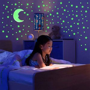 600 unids/set estrella luminosa meteorito Luna pegatinas de pared habitación de niños sala de estar dormitorio decoración calcomanías en la oscuridad papel tapiz 3D - Product Image 6