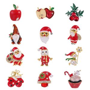 Agente de Compras 1688 Nuevo Diseño Barato Broche de Navidad Joyería de Aleación Metálica Muñeco de Nieve Campana Copo de Nieve Árbol de Navidad Pin Broche - Product Image 1