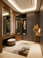 Armoire de chambre simple autoportante, pliable et verrouillable, avec penderie intégrée et rangement ouvert pour dressing