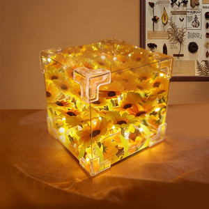 Sunflower Field 3D Cube Night Light Square Tap Control USB Powered Ambient Light for Bedroom Living Room Study - Product Image 2