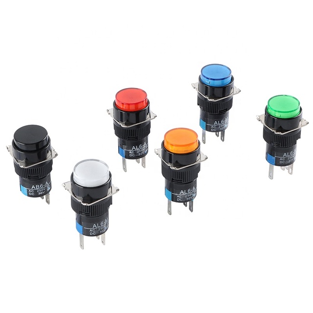 16mm Push Button Switch 24/220V Momentary Self-locking  Self-reset on Off Power Switch