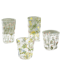 Verre à boire vintage à imprimé floral, résistant à la chaleur, pour café glacé, eau, thé de l'après-midi
