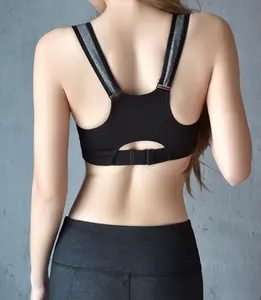 厂家直销女士软杯全杯瑜伽胸罩前拉链封口设计加号胸罩无线运动瑜伽胸罩