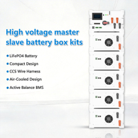 Kit Kotak Baterai JKESS Stack Master Slave HV dengan Active Balance BMS BCU BMU LiFePO4 200A 100A 300A 80-1000V CAN RS485 WIFI OEM IP54