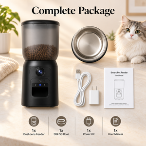 Professional <b>Smart</b> Cat Feeder with App Control Dual Lens Monitoring and 304 Stainless Steel Bowl - Product Image 4