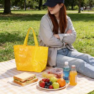 <b>Large</b> Capacity Waterproof Woven PP <b>Bag</b> Custom Color Printing Advertising <b>Gift</b> Shopping Tote for Promotion - Product Image 2