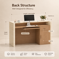 Comptoir de réception minimaliste moderne sur mesure pour bureau ou salon avec éclairage LED et armoire de rangement