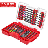 35 pièces de tournevis de qualité industrielle/DIY, embouts de tournevis de qualité supérieure, code couleur, longueur 25/50/75 mm, types de pointes Torx ROBIXON SQ PH fendues, S2 OEM/ODM