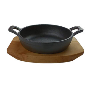 Cast Iron Mini Double-<b>Handled</b> Frying <b>Pan</b> Round Durable For Frying Eggs Outdoor Barbecue Home Use - Product Image 2