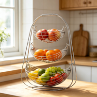 Panier de rangement pour fruits suspendu à 3 niveaux multifonction, panier à fruits en forme de banane pour le stockage des produits et des collations