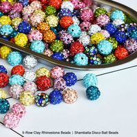 Perles colorées en argile polymère et céramique avec strass pavés, billes de cristal en vrac pour la fabrication de bijoux DIY, bracelets, vente en gros (6/8/10mm)