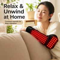 Manchon chauffant pour bras EYCO à lumière rouge, chaleur infrarouge, 3 niveaux de chaleur, minuterie intelligente, rechargeable par USB, enveloppement pour avant-bras et coude