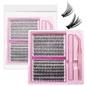 Kit de extensión de pestañas postizas naturales mixtas 30D 40D de etiqueta privada en juego de pestañas de racimo de Manga personalizado DIY embalaje al por mayor - Product Image 1
