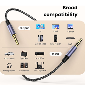 <span class=keywords><strong>Cable</strong></span> de Audio Auxiliar <span class=keywords><strong>a</strong></span> Auxiliar de Nailon Trenzado de Alta Calidad Personalizado de Fábrica, 3.5 mm - Product Image 2