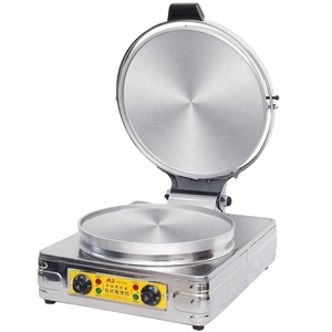 Machine à crêpes électrique à double face chauffante en acier inoxydable, poêle à frire commerciale automatique pour faire des crêpes épaisses - Product Image 1