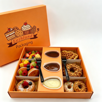 Boîte de présentation individuelle de luxe en papier recyclable pour sushis, fruits, chocolats, biscuits, desserts, traiteur, plateaux de charcuterie
