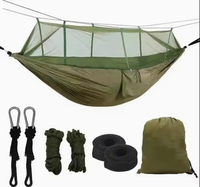 Tragbare Camping Hängematte Fallschirm Stoff Outdoor Freizeit Schaukel mit Seil Moskito netz Hängematte