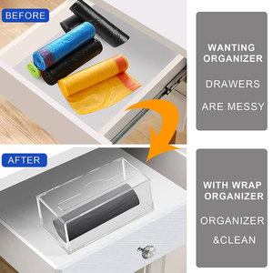 Boîte de rangement murale en acrylique pour gants jetables, boîte d'emballage pour sacs poubelles en rouleau, support de rangement pour <span class=keywords><strong>film</strong></span> alimentaire pour armoire - Product Image 4