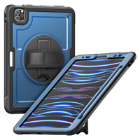 Étui de tablette résistant aux chocs pour iPad Air 4 5 10.9 et Pro 11 2018-2022 avec sangle de maintien rotative à 360 degrés