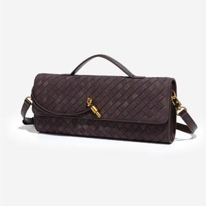 Sac pour femme de style rétro personnalisé, en cuir PU effet daim, tissé à la main, sac sous le bras, sac à main en velours doux, sac à bandoulière tendance - Product Image 3