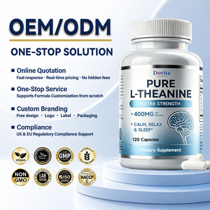 Cápsulas de L-Teanina de Marca Privada OEM ODM para Adultos, 400 mg, Extra Fuerte, Ayuda Natural para Dormir, Relajación, 120 Cápsulas - Product Image 1