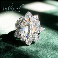 Bague en argent 925 avec moissanite couleur D, taille ancienne européenne 10 carats, testée et approuvée, pour mariage, bijoux fins pour femme