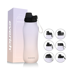 Bouteille d'eau isotherme Everich <span class=keywords><strong>24</strong></span> oz en acier inoxydable à double paroi, forme <span class=keywords><strong>gourde</strong></span>, avec couvercle à poignée portable - Product Image 1