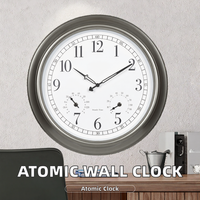 Teknologi La Crosse Jam Analog Atomik Gerakan Kuarsa dengan Tampilan Suhu dan Kelembapan Bertenaga Baterai Diameter 18 inci. (404-00237)