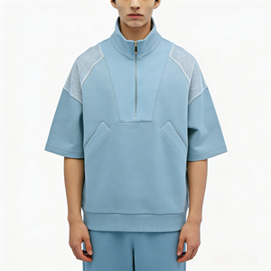 Moletom Masculino Casual Liso de Manga Curta para Primavera 2026 - Product Image 2