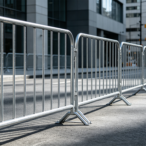 Vente directe usine – Barrière temporaire de contrôle des foules de 6 pieds, barrières piétonnières galvanisées, <span class=keywords><strong>barricade</strong></span> française, modélisation 3D, durable - Product Image 1