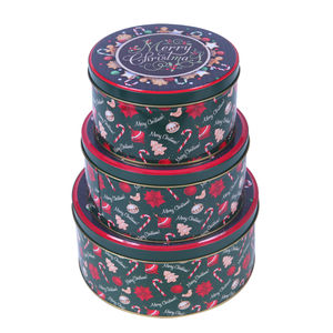 热销马口铁圆形金属饼干罐蛋糕铁盒婚礼糖果包装铁罐漆面华鹏牌胶印 - Product Image 3