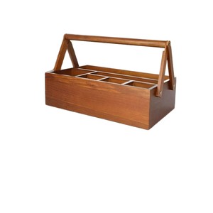 Wooden Cutlery Box Rectangle 4-7 Compartments Multifunction <b>Storage</b> <b>Tray</b> For Kitchen Living Room - Product Image 1