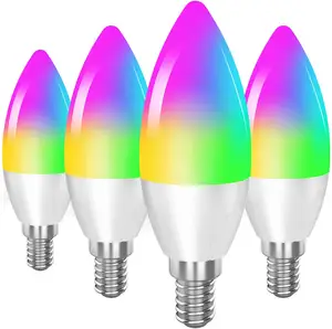 b10 candélabres Suppliers-Ampoule intelligente t20, fonctionne avec Alexa Google Home Siri, Base E12, WiFi/B11, Bluetooth, chandelier LED