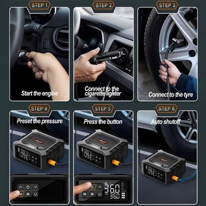 <span class=keywords><strong>Compresor</strong></span> <span class=keywords><strong>de</strong></span> <span class=keywords><strong>Aire</strong></span> Portátil para Auto <span class=keywords><strong>de</strong></span> 6000mAh, Inflador <span class=keywords><strong>de</strong></span> Neumáticos Eléctrico para Scooter, Bomba <span class=keywords><strong>de</strong></span> <span class=keywords><strong>Aire</strong></span> Inalámbrica DC12V, <span class=keywords><strong>Mini</strong></span> Inflador <span class=keywords><strong>de</strong></span> Neumáticos 150PSI - Product Image 5