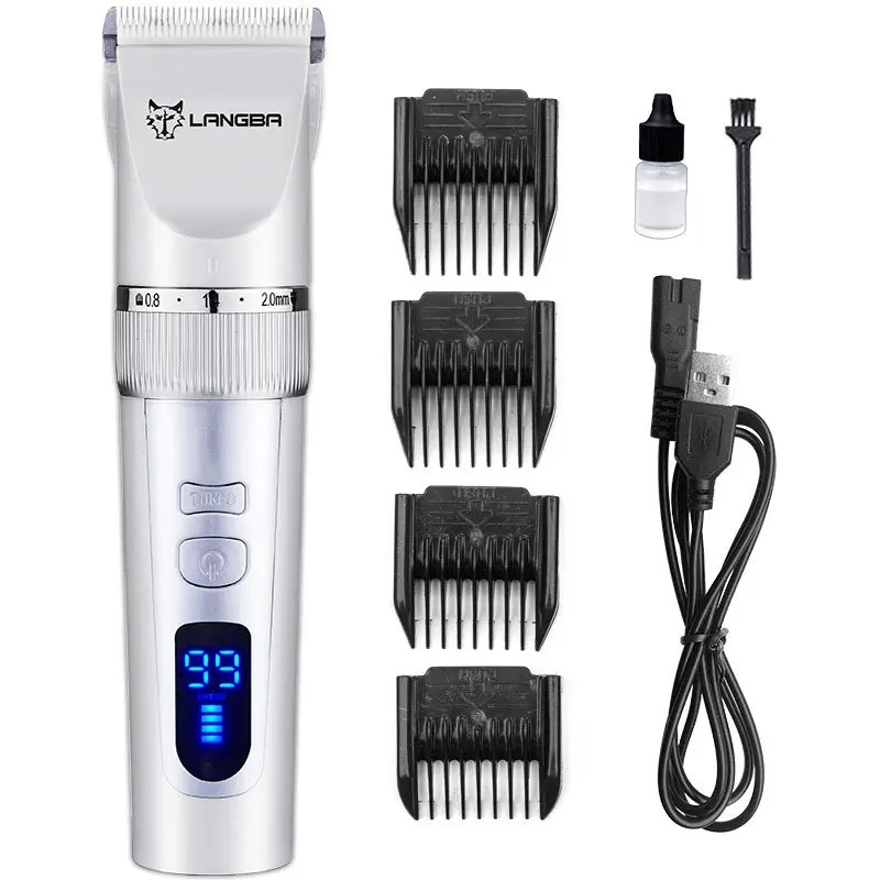 LANGBA Best 2 speed fast charging Quiet Professional pet Hair Clipper Trimmer with LCD display for dogs cats thick hair