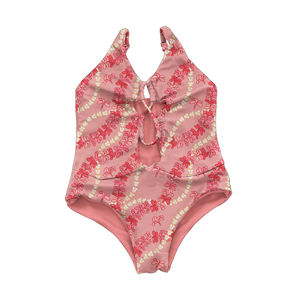 Costume da Bagno per Bambina Stile Hawaii con Motivi Floreali Senza Maniche Traspirante Intero per Bambine - Product Image 5