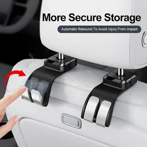 Gancho Oculto para Reposacabezas de Auto Mejorado, Gancho 2 en 1 para Asiento de Auto con Soporte para Teléfono, Apto para Carteras, Mochilas, Bolsas de Almacenamiento de Juguetes - Product Image 5