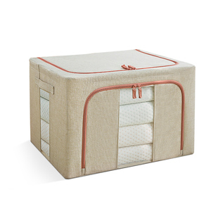 2020 venta al por mayor de Color sólido ropa de poliéster plegable caja de almacenamiento para edredón de almacenamiento plegable organizador caja con ventana de PVC - Product Image 1