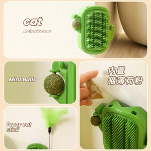 Rascador <span class=keywords><strong>para</strong></span> Gatos con Forma de Cactus, Cepillo de Masaje, Bola de Hierba Gatera, Varita con Plumas, Juguete Interactivo <span class=keywords><strong>para</strong></span> Gatos de Interior - Product Image 2