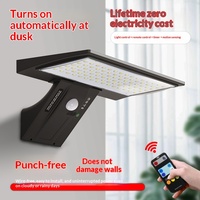 Lampe solaire extérieure sans perçage 2025 avec capteur intelligent, étanche, en forme de queue de baleine, à faible consommation d'énergie, idéale pour les villas rurales et les jardins.
