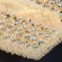 Lustre d'éclairage rond en cristal de luxe de couleur d'or de LED de salon
