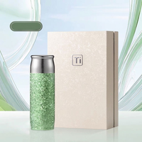Bouteille isotherme portable en titane pur épaissi à double paroi, design cristal de glace givré, infuseur à thé, 6-12 heures