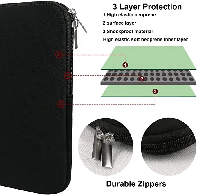 with zipper 11.5 13.3 15 15.6 inches handbag wholesale notebook sleeve bag neoprene laptop sleeves