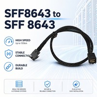 Cable de Servidor de Transmisión de Alta Velocidad SFF-8643 a SFF-8643 Mini SAS HD, Ancho de Banda Total de 48 Gbps, Tarjeta RAID, Matriz de Discos Duros