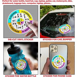 Pegatina <span class=keywords><strong>de</strong></span> la Ley <span class=keywords><strong>de</strong></span> Ohmios, Pegatina <span class=keywords><strong>de</strong></span> la Ley <span class=keywords><strong>de</strong></span> Ohmios en Forma <span class=keywords><strong>de</strong></span> Rueda, 2 Pegatinas <span class=keywords><strong>de</strong></span> Vinilo Impermeables para Casco, Laptop, Botella <span class=keywords><strong>de</strong></span> Agua, Funda <span class=keywords><strong>de</strong></span> Teléfono - Product Image 2