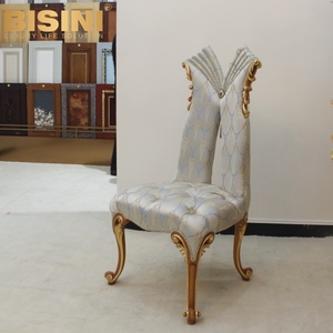 Nouvelle arrivée <span class=keywords><strong>Chaise</strong></span> <span class=keywords><strong>de</strong></span> salle à manger sans accoudoirs en bois sculpté Villa <span class=keywords><strong>de</strong></span> style français Fauteuil <span class=keywords><strong>de</strong></span> salle à manger en tissu bleu artisanal exquis <span class=keywords><strong>Chaise</strong></span> d'appoint - Product Image 1