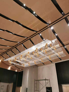 Lustre en verre à intensité variable de forme de pavillon de style chinois non standard pour salle à manger, éclairage de hall - Product Image 6