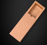 Caja de cartón negra con cajón y bandeja, embalaje de regalo deslizable personalizado con muesca para el pulgar para venta al por mayor