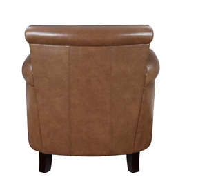 Silla Wingback de cuero genuino Vintage nórdico americano, diseño reclinable de respaldo alto para apartamento, sala de estar, dormitorio, sala de estar - Product Image 3