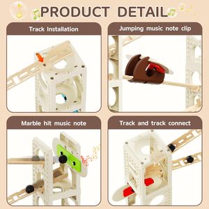 Canicas musicales para niños con pilares musicales, juego de carreras de laberinto de mármol, juguetes de bloques de construcción, juguete creativo STEM - Product Image 3
